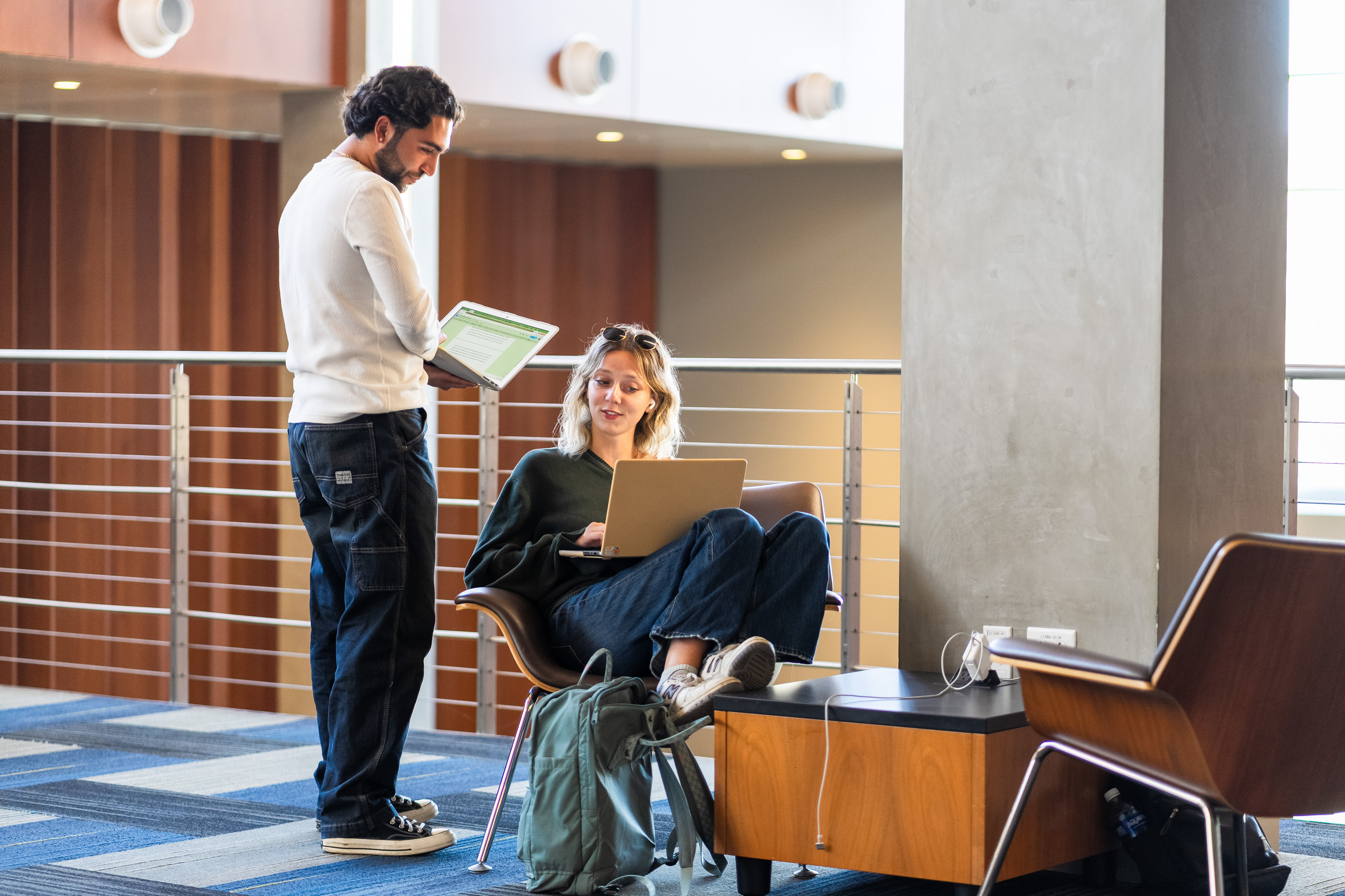 Students studying at the library